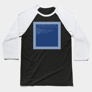 C64 basic time travel script Baseball T-Shirt